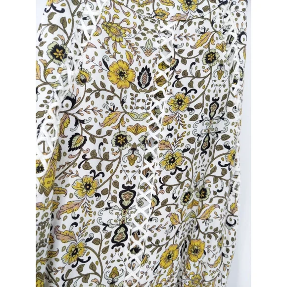 Abel The Label Dress Womens XS Yellow Jaase Halter Ditsy Floral Mini Boho Floral - Picture 3 of 11